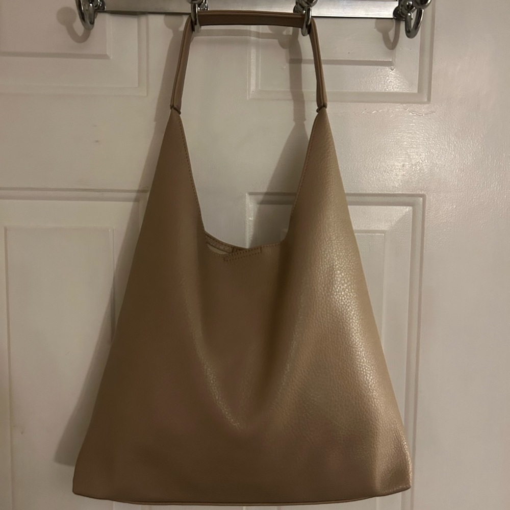 Hoxis Nude Soft Vegan Leather Hobo Bag NWT Beige